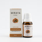 Miraya Pure Frankincense essential oil bottle and packaging on a white background