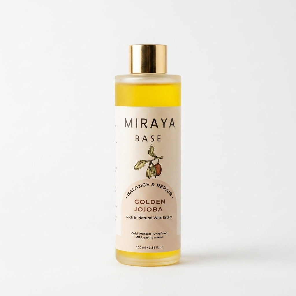 Miraya Golden Jojoba bottle on a white background