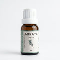 Miraya Pure Tea Tree essential oil bottle on a white background